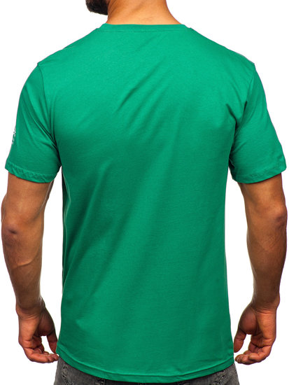 Tee-shirt en coton imprimé pour homme vert Bolf 14784