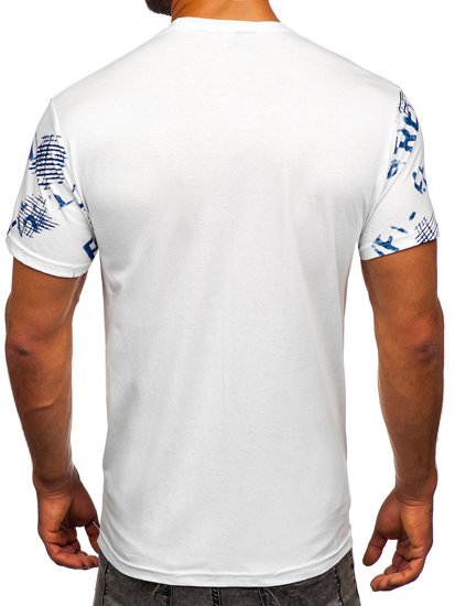 Tee-shirt en coton pour homme blanc Bolf 14471