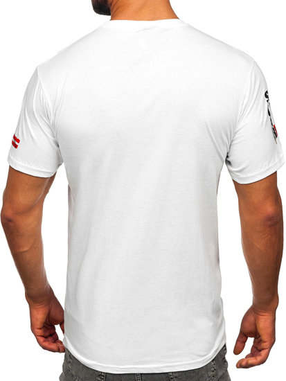 Tee-shirt en coton pour homme blanc Bolf 14709