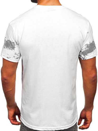 Tee-shirt en coton pour homme blanc Bolf 14723