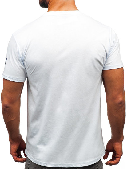 Tee-shirt en coton pour homme blanc Bolf 14736