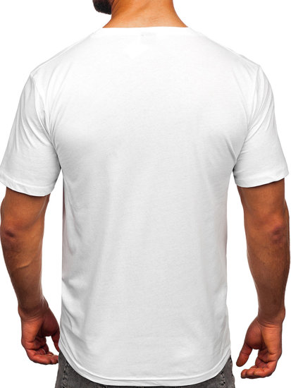 Tee-shirt en coton pour homme blanc Bolf 14748