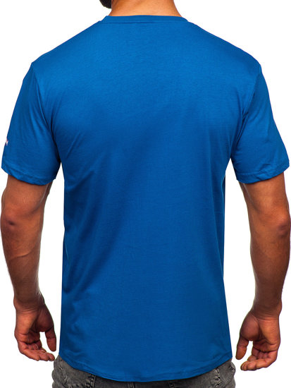 Tee-shirt en coton pour homme bleu Bolf 14731