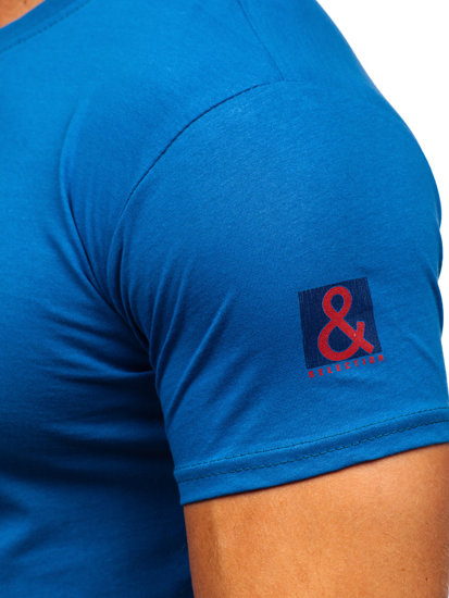 Tee-shirt en coton pour homme bleu Bolf 14736