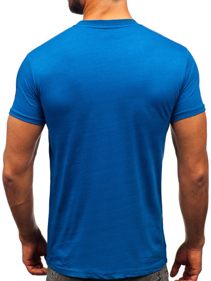 Tee-shirt en coton pour homme bleu Bolf 14736