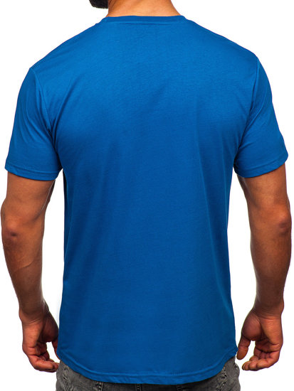 Tee-shirt en coton pour homme bleu Bolf 14752