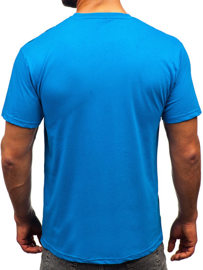 Tee-shirt en coton pour homme bleu clair Bolf 14722