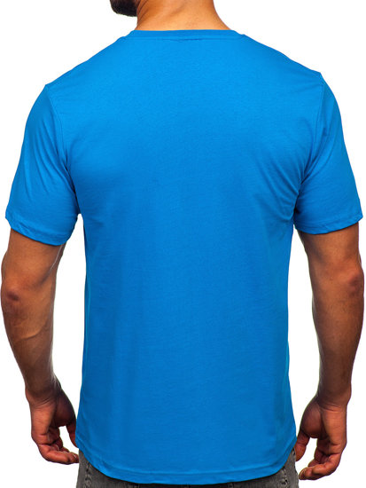 Tee-shirt en coton pour homme bleu clair Bolf 14748