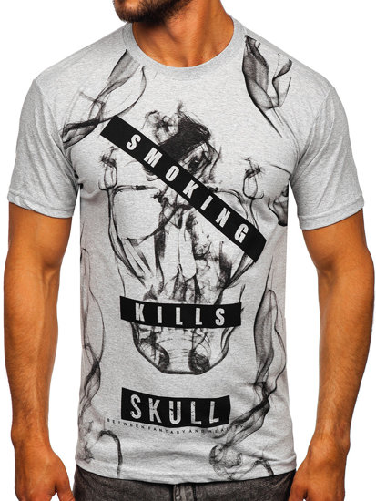 Tee-shirt en coton pour homme gris Bolf 14701