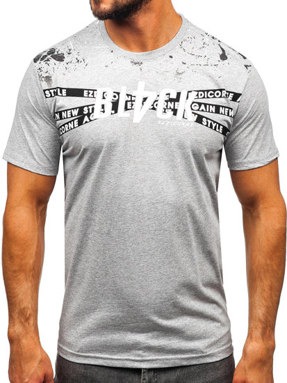 Tee-shirt en coton pour homme gris Bolf 14722