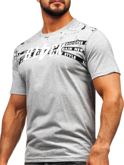 Tee-shirt en coton pour homme gris Bolf 14722