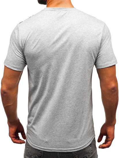 Tee-shirt en coton pour homme gris Bolf 14722