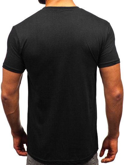 Tee-shirt en coton pour homme noir Bolf 14736