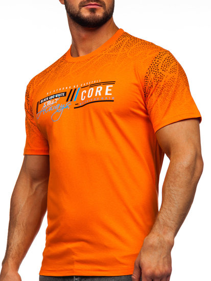 Tee-shirt en coton pour homme orange Bolf 14710