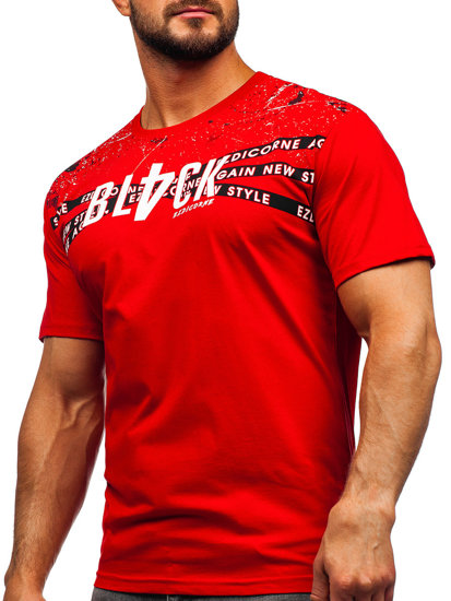 Tee-shirt en coton pour homme rouge Bolf 14722