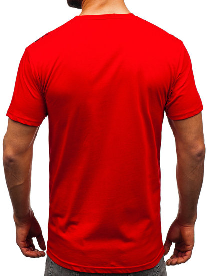 Tee-shirt en coton pour homme rouge Bolf 14722