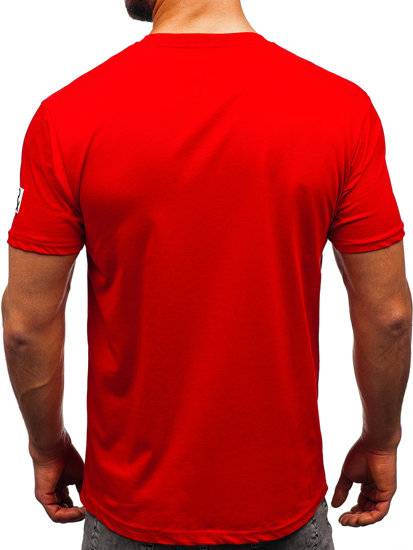 Tee-shirt en coton pour homme rouge Bolf 14736