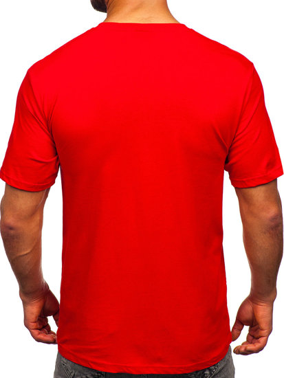 Tee-shirt en coton pour homme rouge Bolf 14769