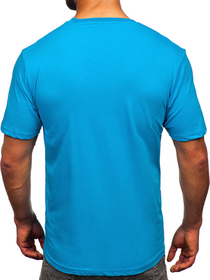 Tee-shirt en coton pour homme turquoise Bolf 14748