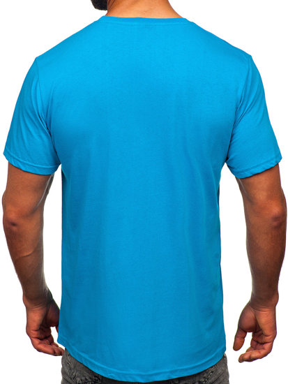 Tee-shirt en coton pour homme turquoise Bolf 14752