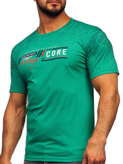 Tee-shirt en coton pour homme vert Bolf 14710