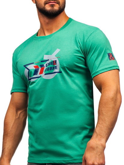 Tee-shirt en coton pour homme vert Bolf 14736