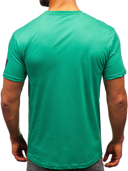 Tee-shirt en coton pour homme vert Bolf 14736