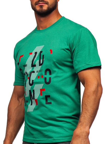 Tee-shirt en coton pour homme vert Bolf 14752