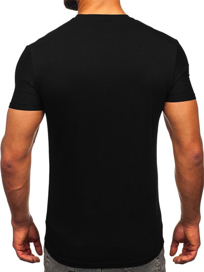 Tee-shirt imprimé à sequins pour homme noir Bolf MT3037