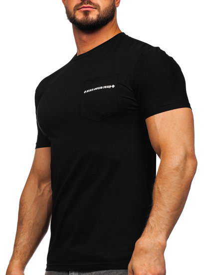 Tee-shirt imprimé avec petite poche pour homme noir Bolf MT3044