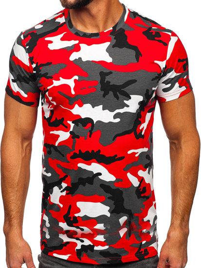 Tee-shirt imprimé camo pour homme rouge Bolf 8T233