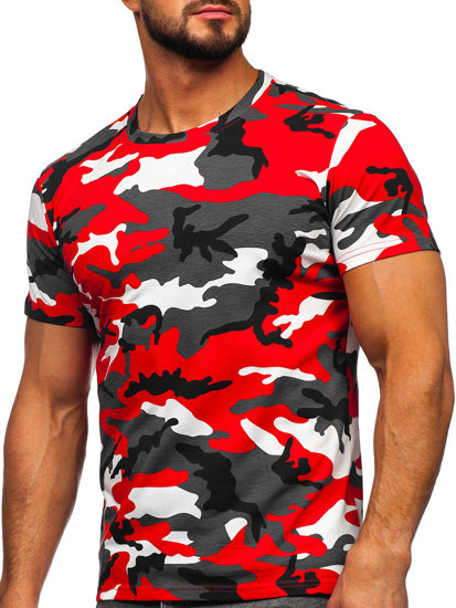 Tee-shirt imprimé camo pour homme rouge Bolf 8T233