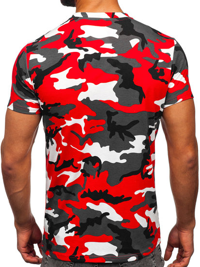 Tee-shirt imprimé camo pour homme rouge Bolf 8T233