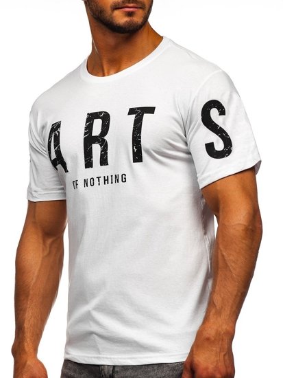 Tee-shirt imprimé pour homme blanc Bolf 1180