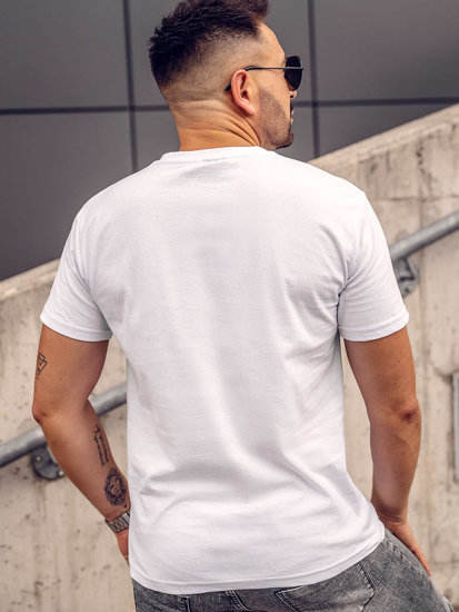 Tee-shirt imprimé pour homme blanc Bolf 2309A-1