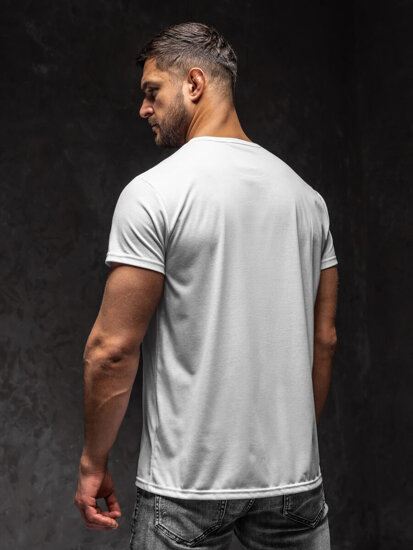 Tee-shirt imprimé pour homme blanc Bolf KS2552