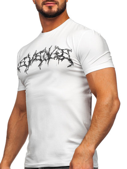 Tee-shirt imprimé pour homme blanc Bolf MT3027