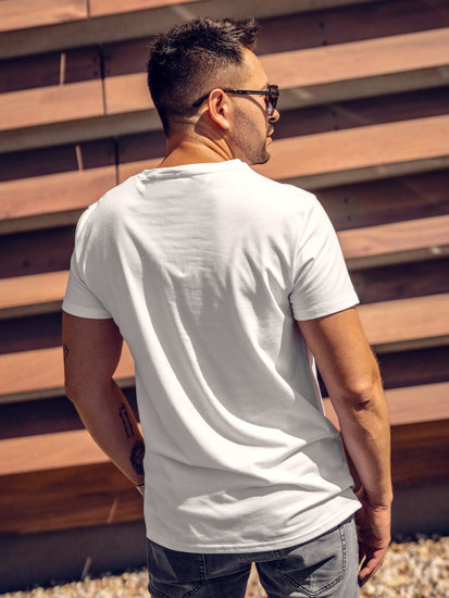 Tee-shirt imprimé pour homme blanc Bolf Y70008A