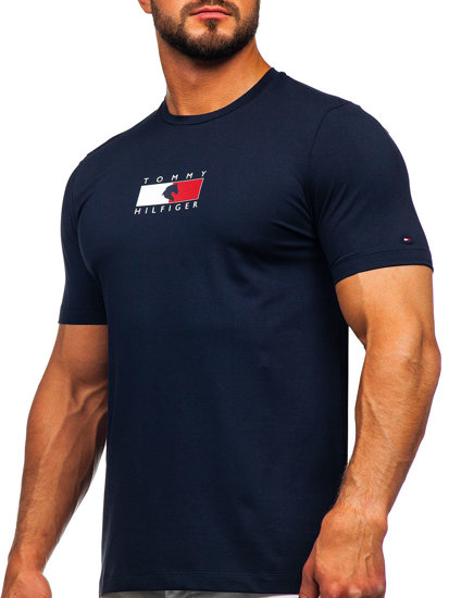 Tee-shirt imprimé pour homme bleu foncé Tommy Hilfiger TH10082