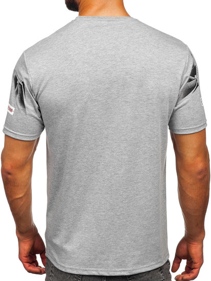 Tee-shirt imprimé pour homme gris Bolf 14208