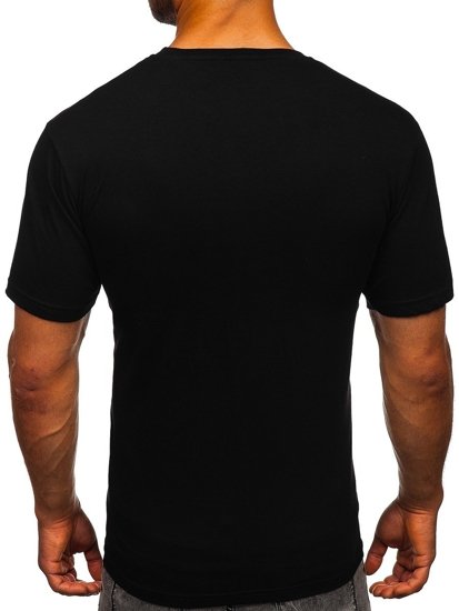 Tee-shirt imprimé pour homme noir Bolf 142176