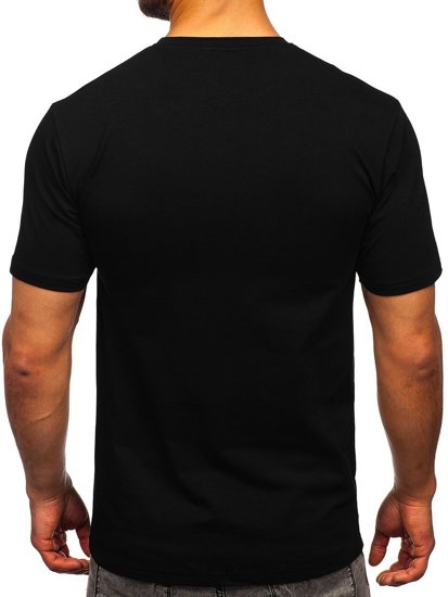 Tee-shirt imprimé pour homme noir Bolf 192364