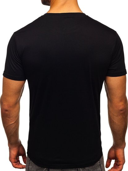 Tee-shirt imprimé pour homme noir Bolf KS2385