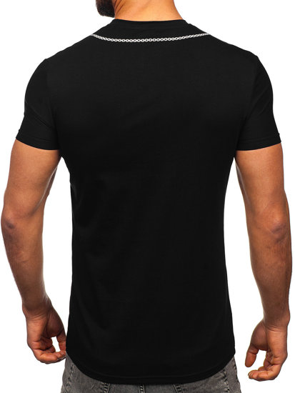 Tee-shirt imprimé pour homme noir Bolf MT3051