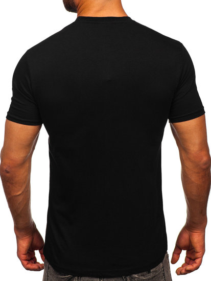 Tee-shirt imprimé pour homme noir Bolf Y70019