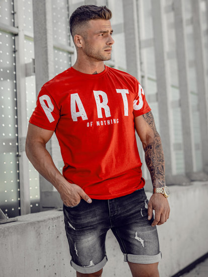 Tee-shirt imprimé pour homme rouge Bolf 1180A