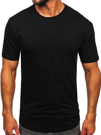 Tee-shirt long pour homme sans imprimé noir Bolf 14290