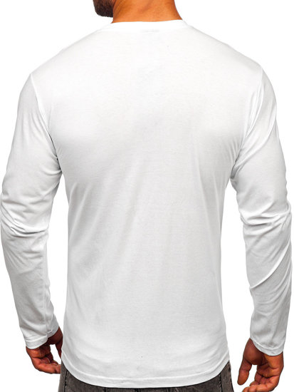 Tee-shirt manche longue imprimé pour homme blanc Bolf 146740