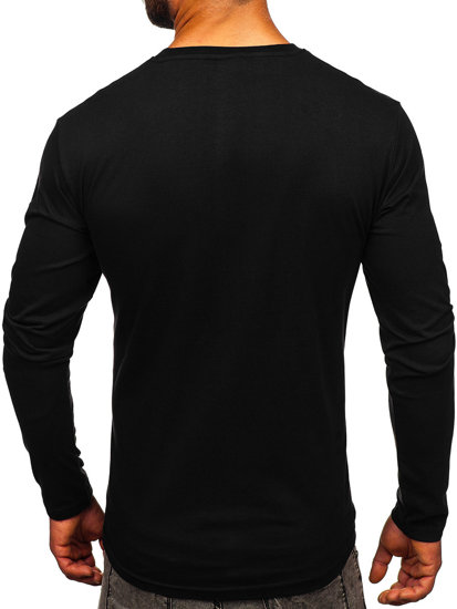 Tee-shirt manche longue imprimé pour homme noir Bolf 146744