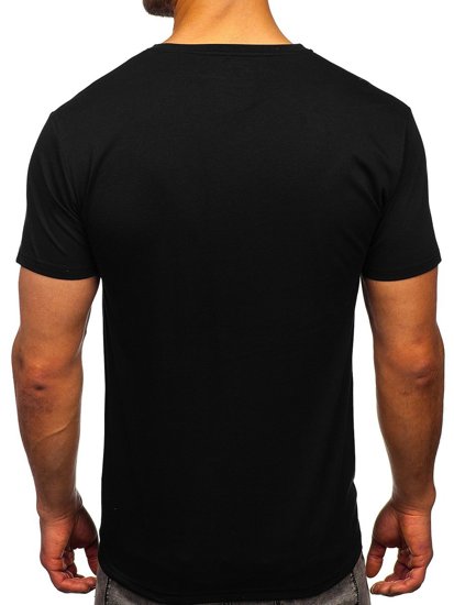 Tee-shirt noir avec imprimé pour homme Bolf Y70012